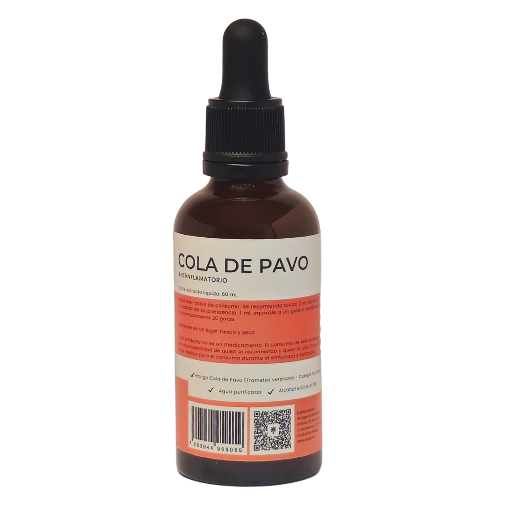 Hongo Adaptógeno Cola De Pavo 50ml Sporo Extracto Líquido
