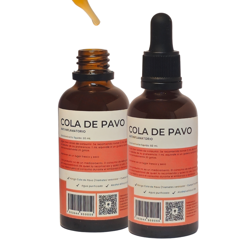 Hongo Adaptógeno Cola De Pavo 50ml Sporo Extracto Líquido