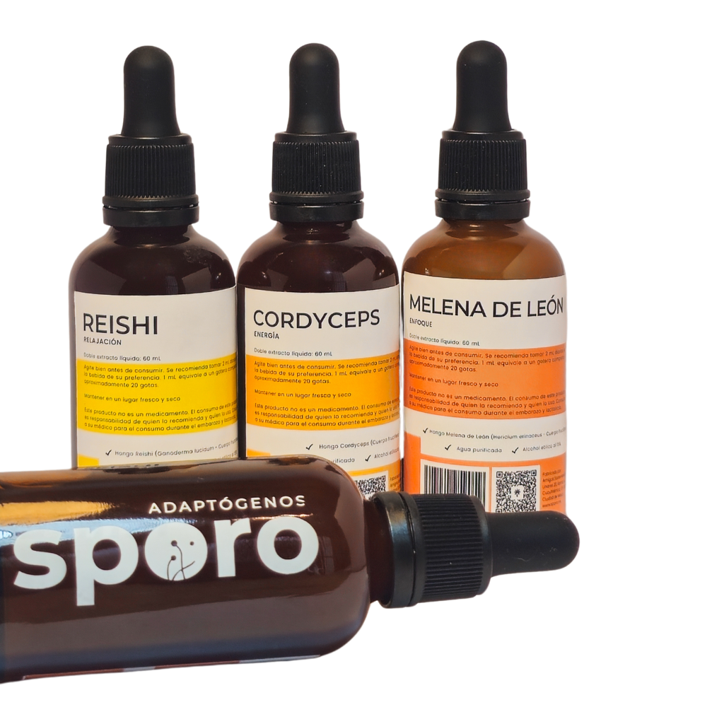Kit 3 Extractos Líquidos Sporo - Melena De León, Reishi y Cordyceps
