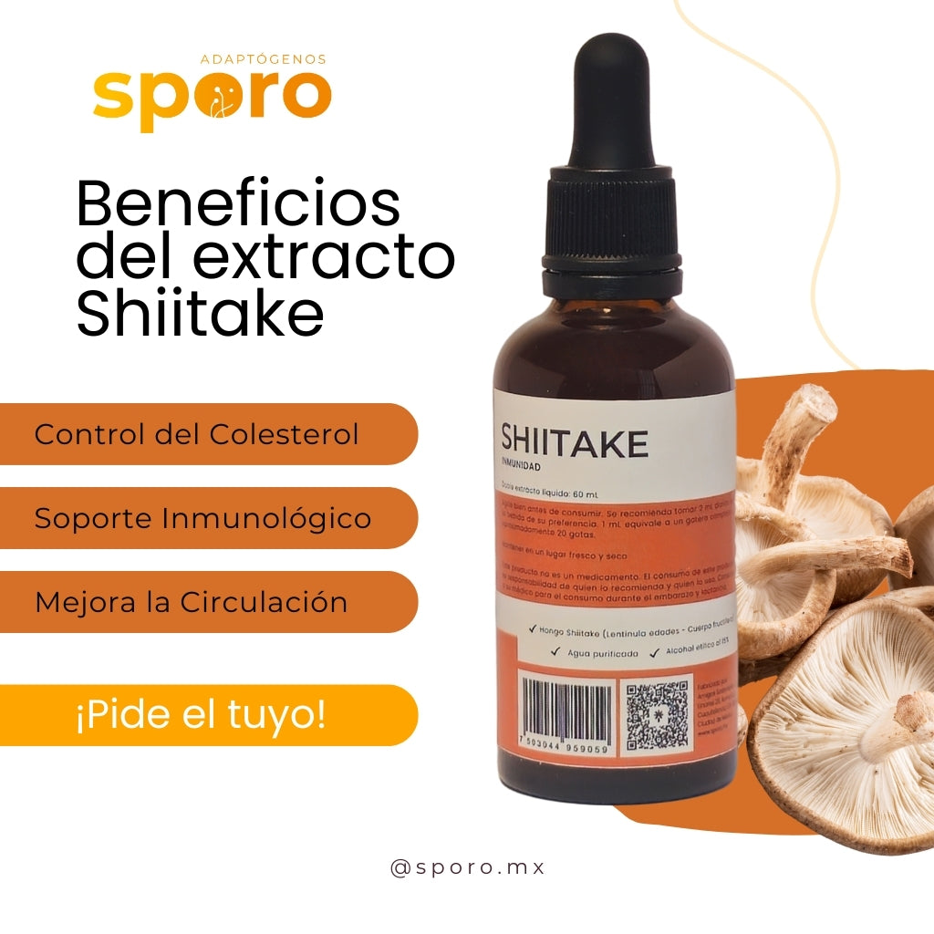 Hongo Adaptógeno Shiitake 50ml Sporo Doble Extracto