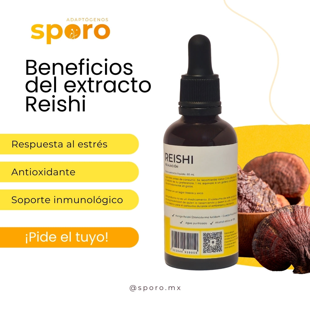 Hongo Adaptógeno Reishi 50ml Sporo Extracto Líquido